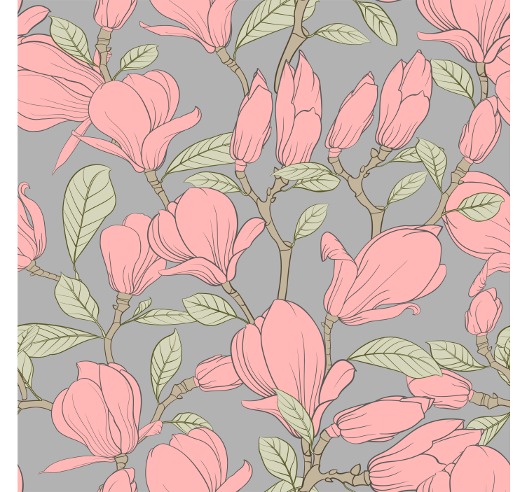 Papier peint floral magnolias floraux - TenStickers