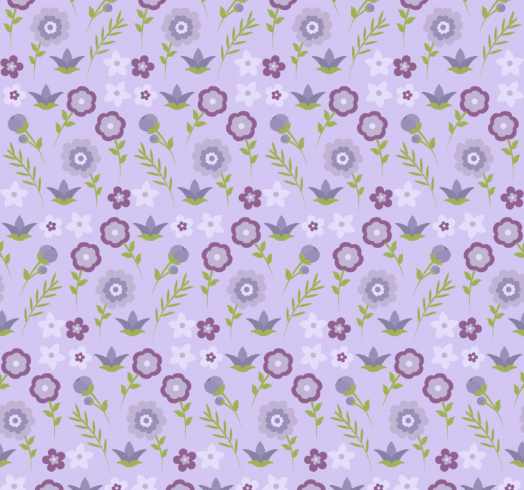 Papier peint fleur Fleurs violettes simples - TenStickers