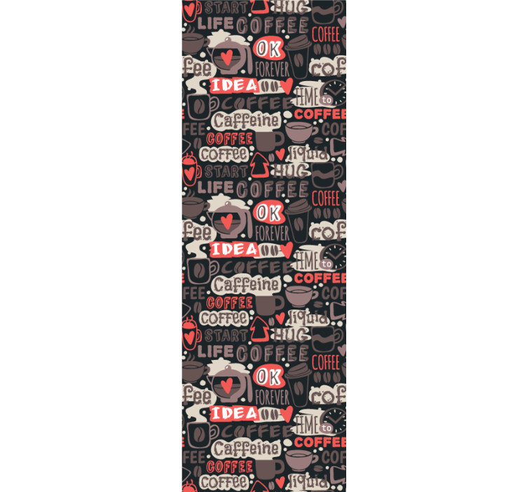 Papier peint texte motif de caféine - TenStickers