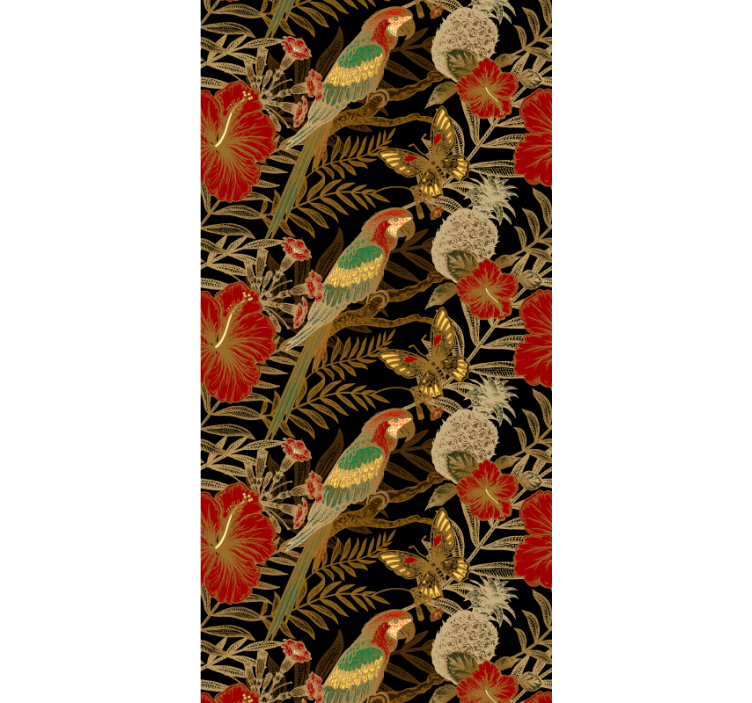 Papier peint perroquet motif d'oiseau tropical - TenStickers