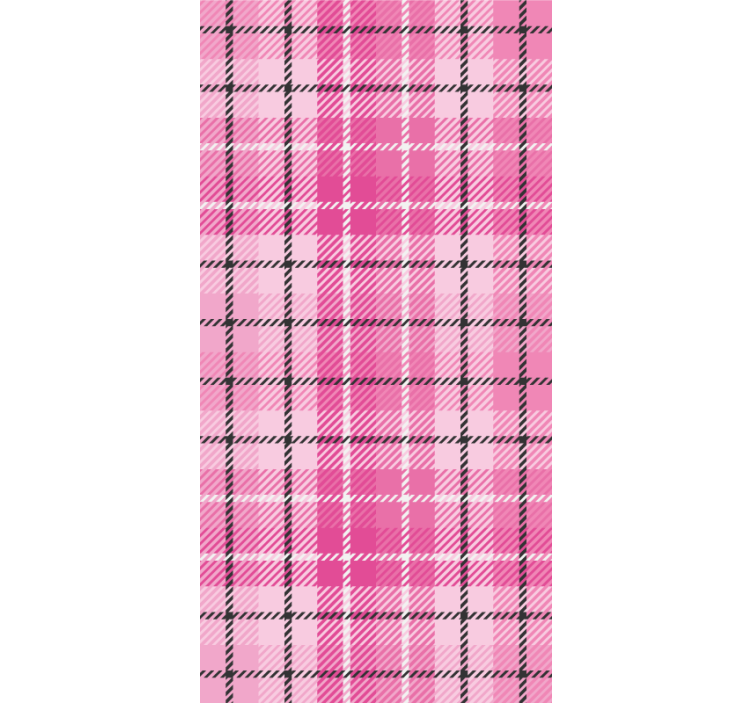 Papier peint carrés motif tartan rose - TenStickers