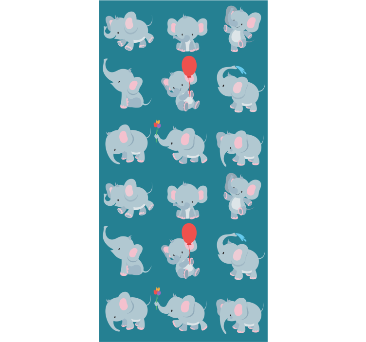 Papier peint chambre bébé éléphants espiègles - TenStickers