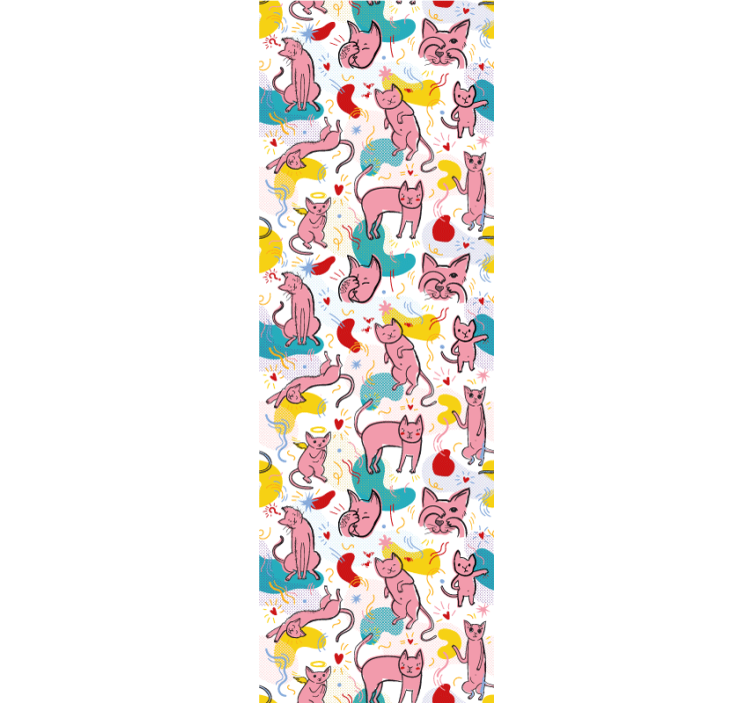 Papier peint chats motifs félins ludiques - TenStickers