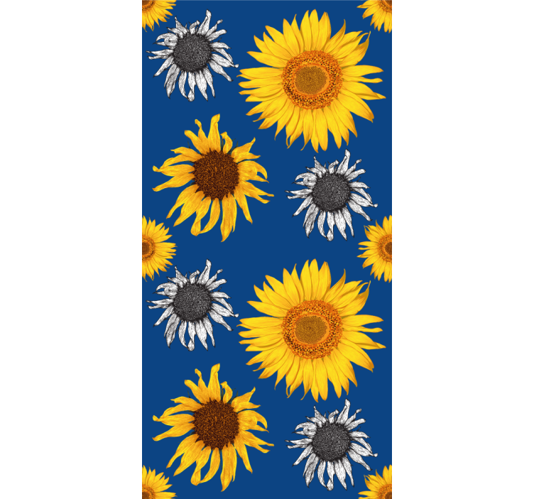 Papier peint floral ensemble tournesol - TenStickers