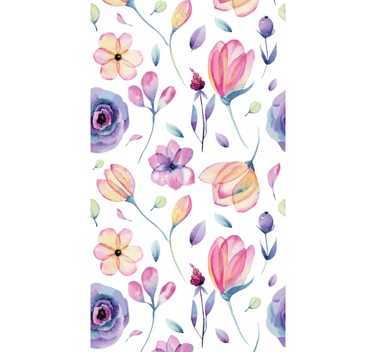Papier peint floral motif aquarelle - TenStickers