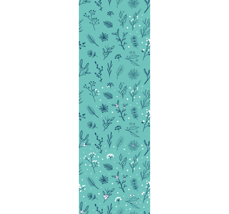 Papier peint de Noël botanique festif - TenStickers