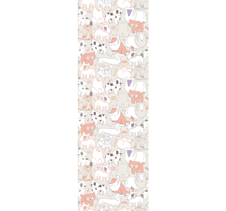 Papier peint animaux peinture murale de chiots joueurs - TenStickers