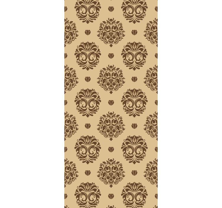 Papier peint fleuri motif beige ancien - TenStickers