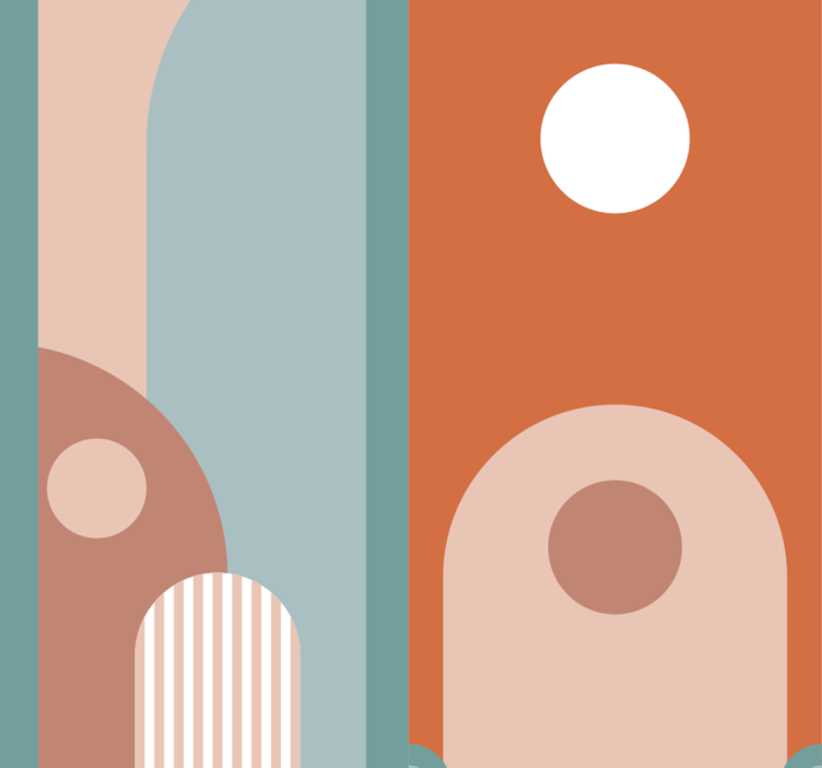 Papier peint salon formes géométriques courbes - TenStickers