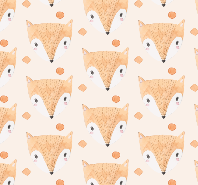 Papier peint chambre enfant renard peint main - TenStickers