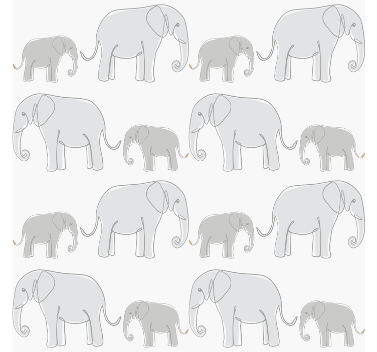 Papier peint chambre enfant éléphants minimalistes - TenStickers