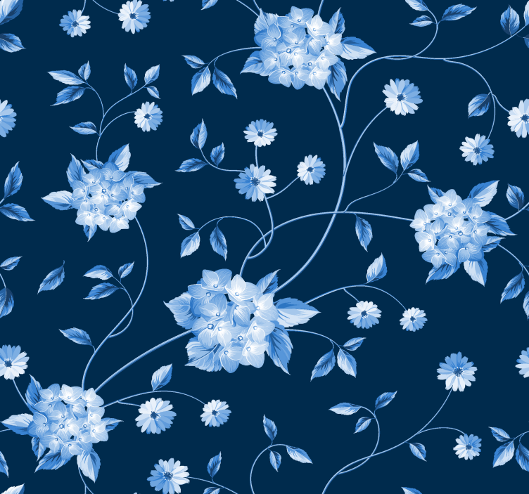 Papier peint Navy UK tiges de fleurs - TenStickers