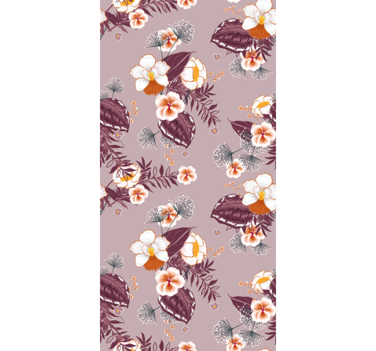 Papier peint floral motif orchidée - TenStickers