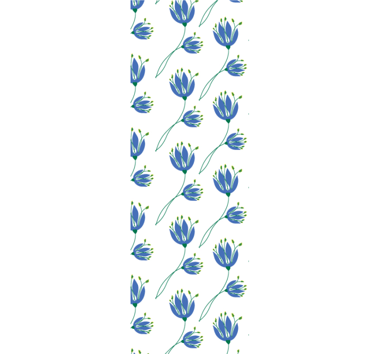 Papier peint floral motifs floraux bleus - TenStickers