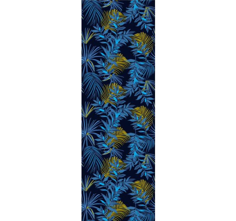 Papier peint feuillage bleu tropical - TenStickers