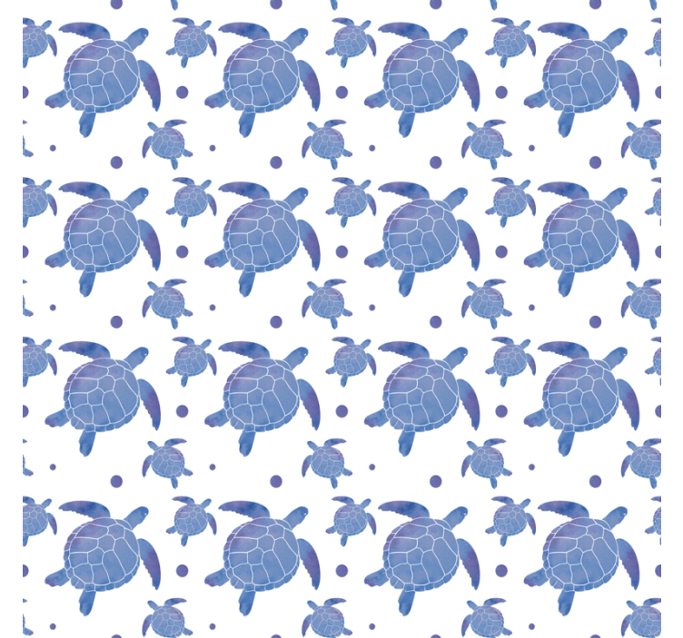 Papier peint animaux motif de tortues bleues - TenStickers