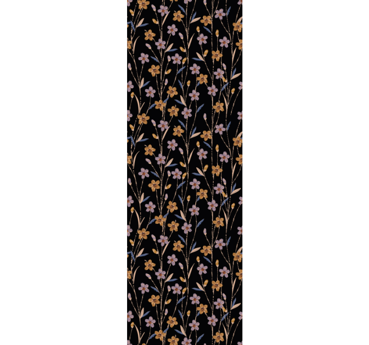 Papier peint fleuri motif de tige de fleur - TenStickers
