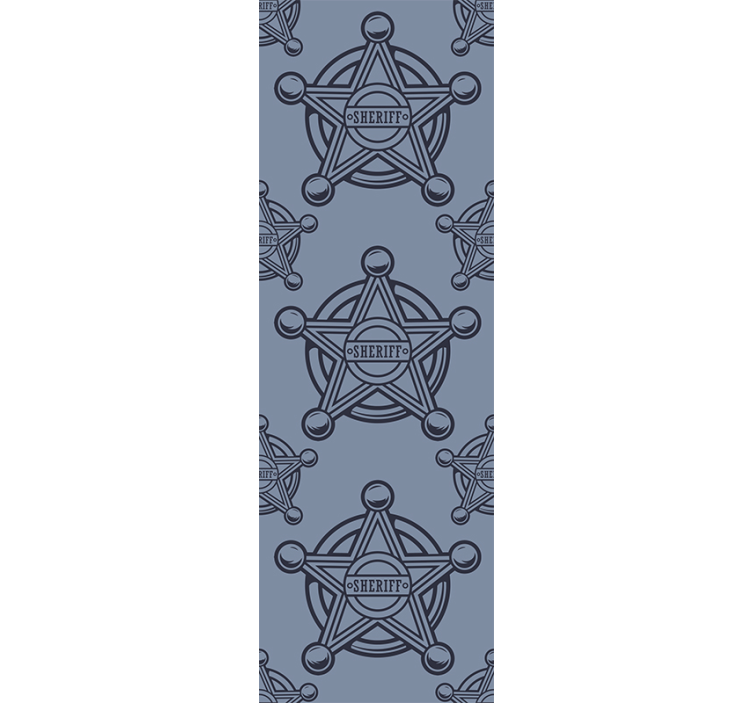 Papier peint rayé motifs d'étoiles de shérif - TenStickers