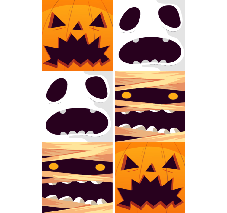 Papier peint halloween visages effrayants - TenStickers