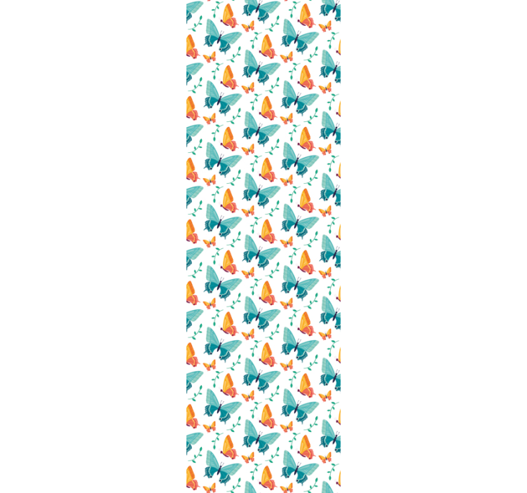 Papier peint papillons motif orange et bleu - TenStickers