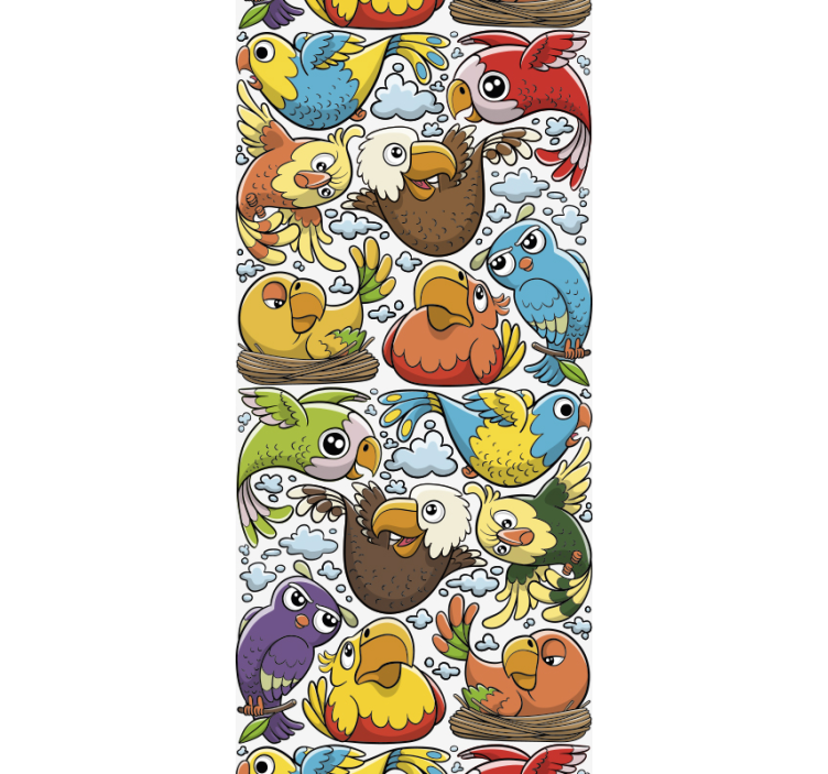 Papier peint oiseaux motif perroquet ludique - TenStickers