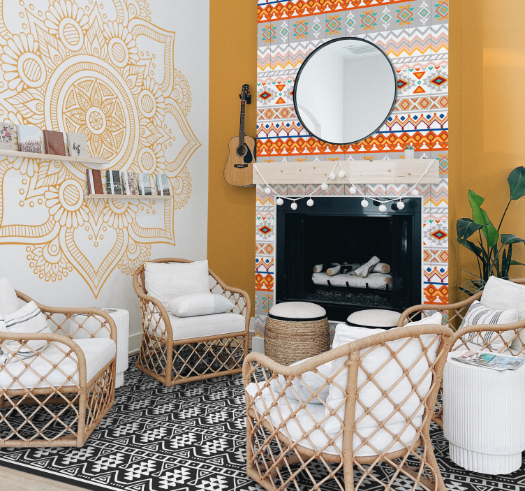 Papier peint motif style bohémien - TenStickers