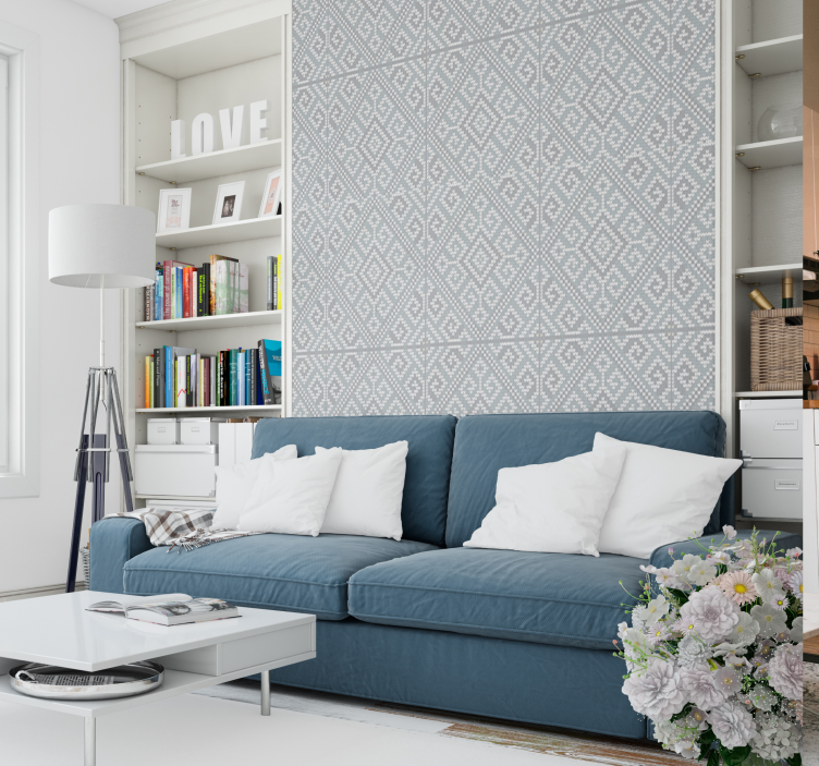 Papier peint scandinave style flocon de neige - TenStickers