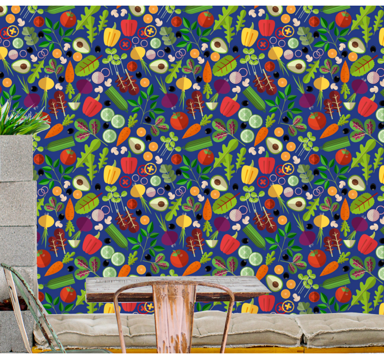 Papier peint nature mélange de légumes - TenStickers