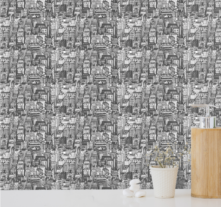Papier peint ville croquis urbain - TenStickers