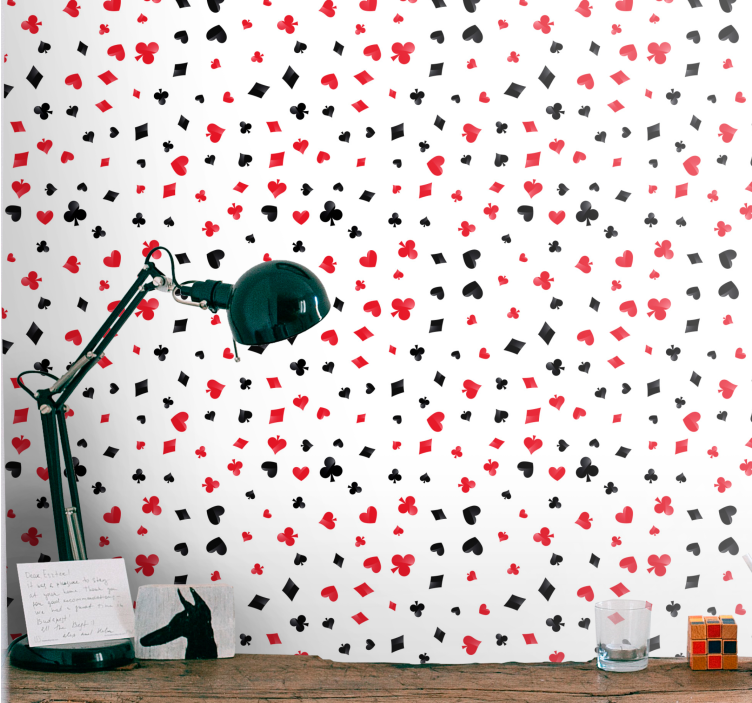 Papier peint moderne symboles de cartes à jouer - TenStickers