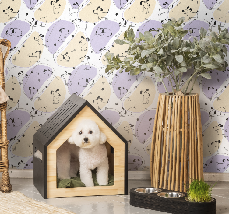 Papier peint motif de chiens style nordique - TenStickers
