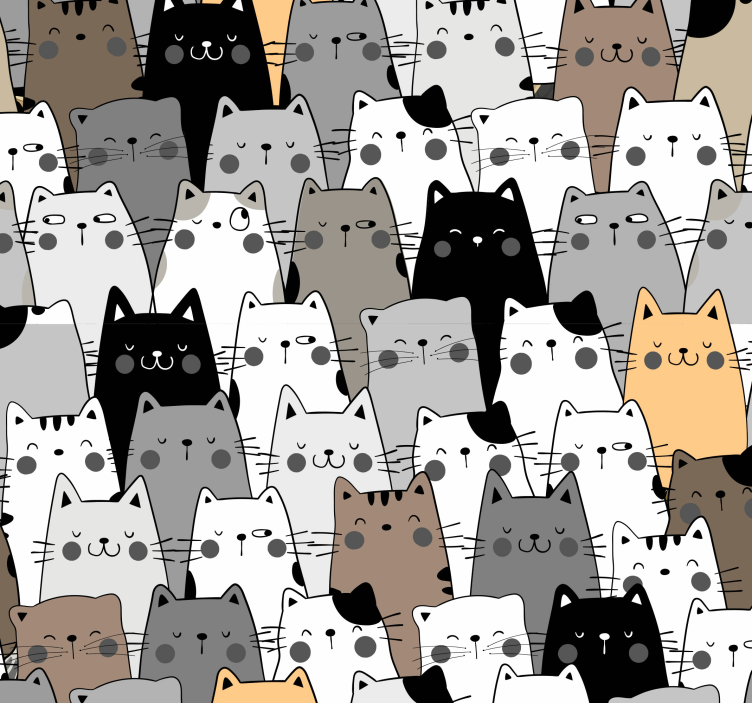 Papier peint chats styles de chats ludiques - TenStickers
