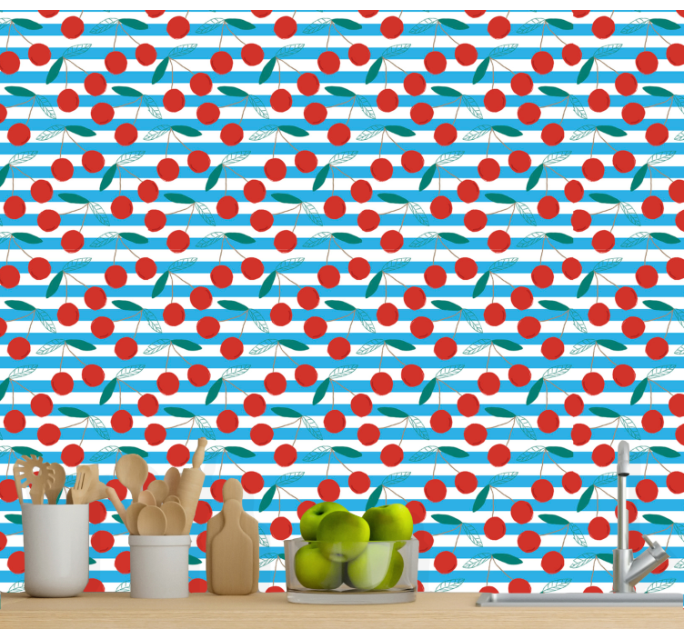 Papier peint cuisine motif de fruits abstrait - TenStickers