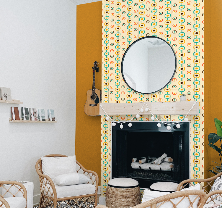 Papier peint vintage tendance années 60 - TenStickers