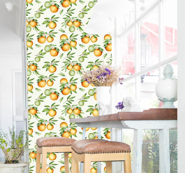 Papier peint nature illustrant des oranges - TenStickers