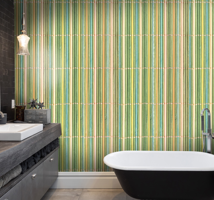 Papier peint bois surface texturée en bambou - TenStickers