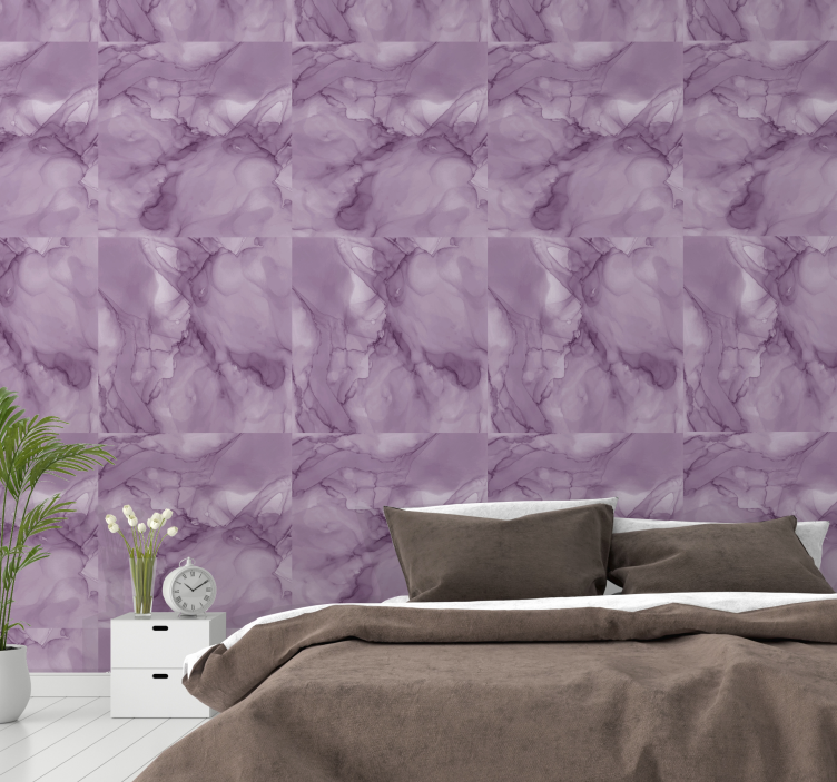 Papier peint motif essence de marbre violet - TenStickers