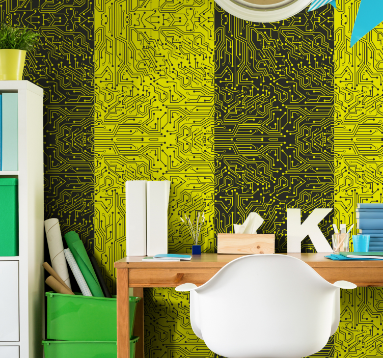 Papier peint abstrait complexité des circuits - TenStickers