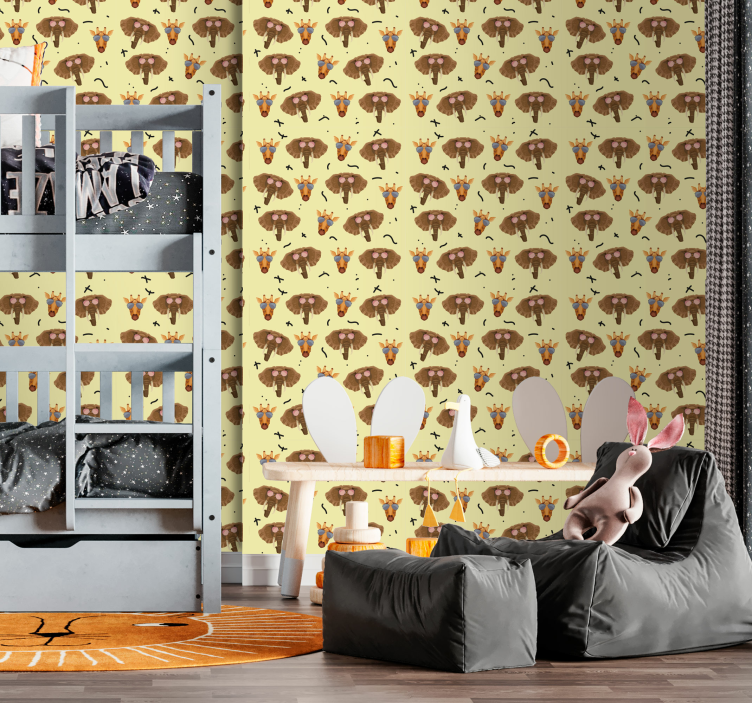 Papier peint animaux motif animalier de safari - TenStickers