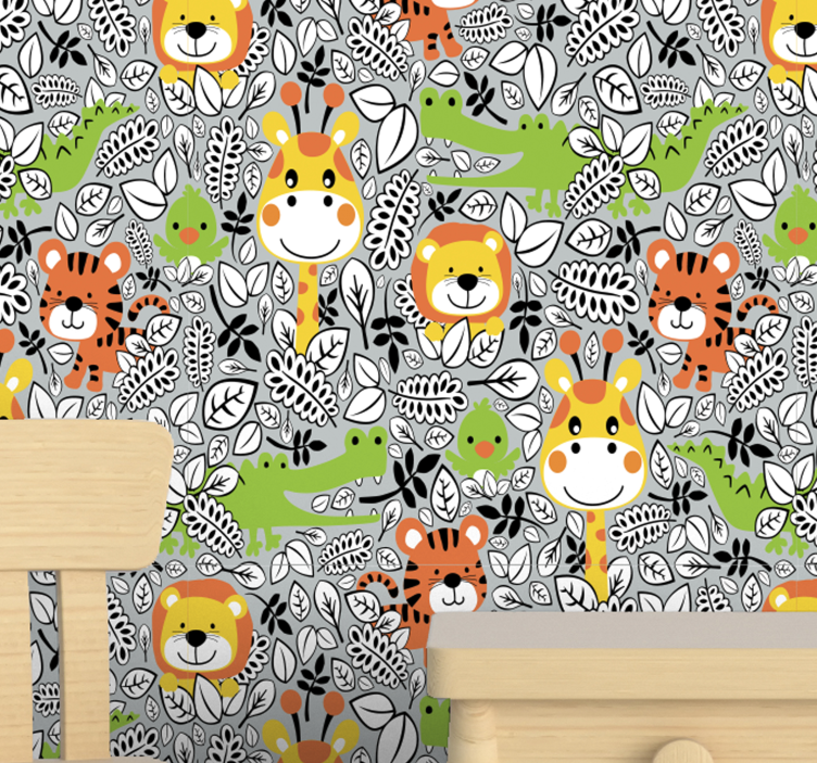 Papier peint animal plaisir des animaux de safari - TenStickers