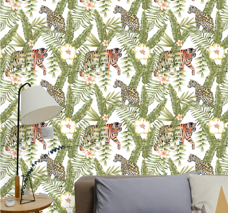 Papier peint animaux faune de la jungle tropicale - TenStickers