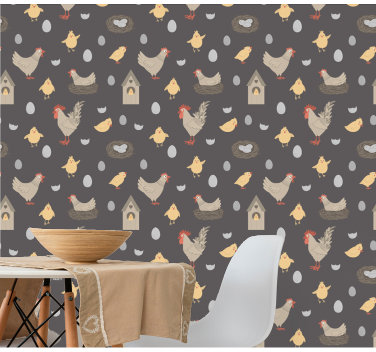 Papier peint animaux motif de basse-cour - TenStickers