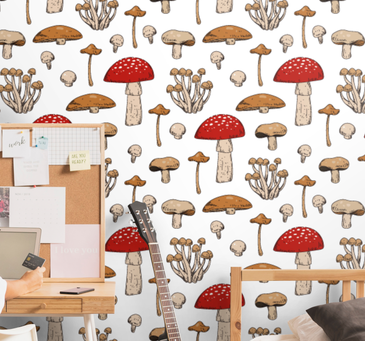 Papier peint animaux variété de champignon - TenStickers