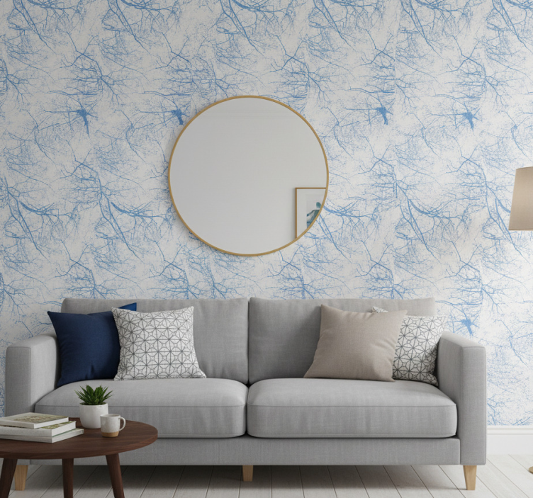 Papier peint arbres bleus - TenStickers