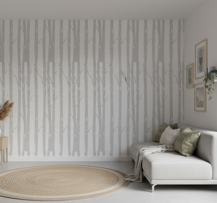 Papier peint arbres forêt de bouleaux scandinave - TenStickers