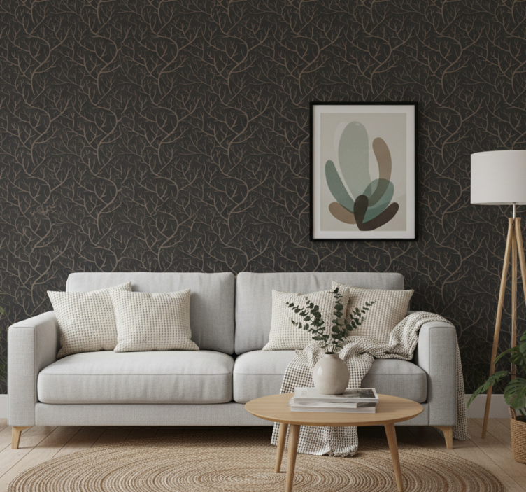 Papier peint arbres forêt nocturne scandinave - TenStickers