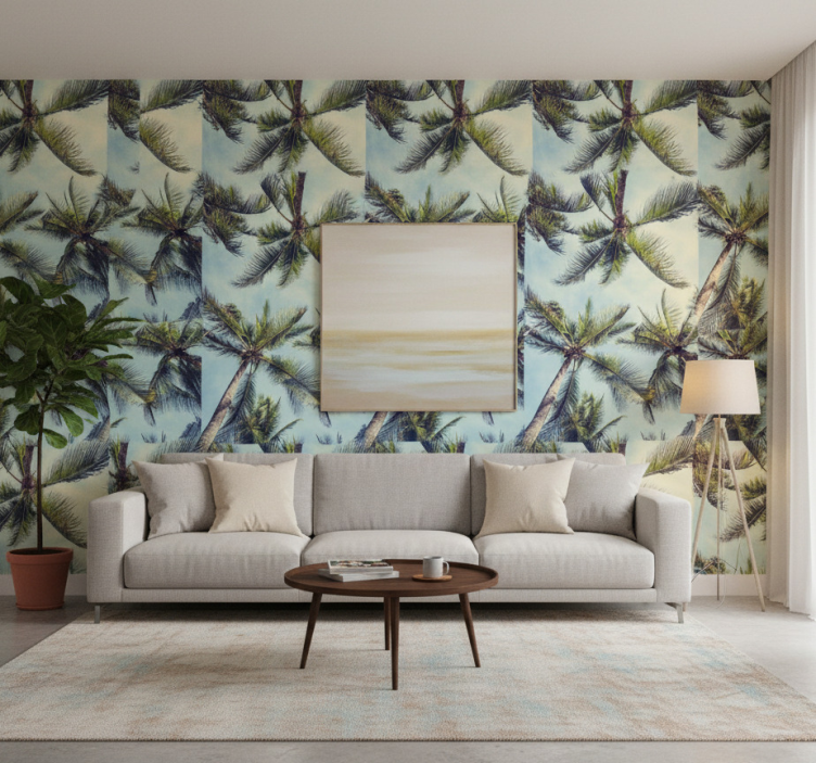 Papier peint arbres palmiers en bas - TenStickers