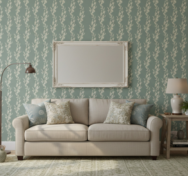 Papier peint arbres style provençal petites feuilles - TenStickers