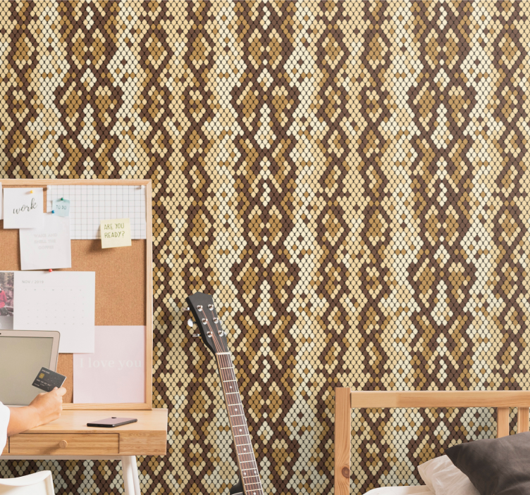 Papier peint art motif serpent texturé - TenStickers