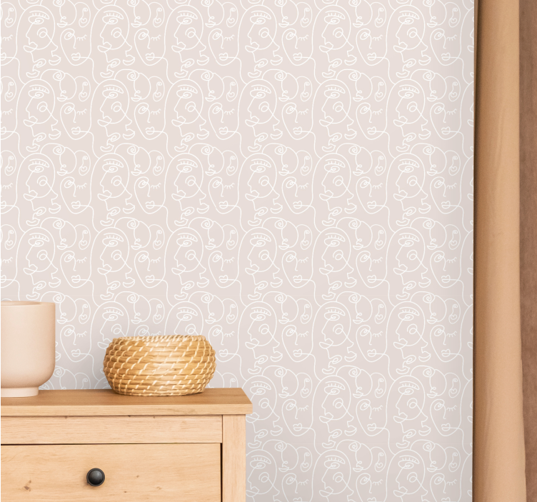 Papier peint art motifs de visage abstraits - TenStickers